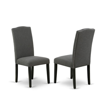 East West Furniture V697EN120-6 - 6-Piece Dining Room Set - 4 Upholstered Dining Chairs, a Wonderful Bench and a Rectangular Table Hardwood Structure
