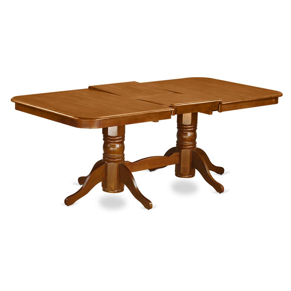 NAML7-SBR-C 7 Pc formal Dining room set Table with Leaf and 6 Chairs for Dining