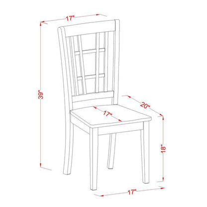 Nicoli  Dining  Chair  with  Wood  Seat  in  Black  &  Cherry  finish,  Set  of  2