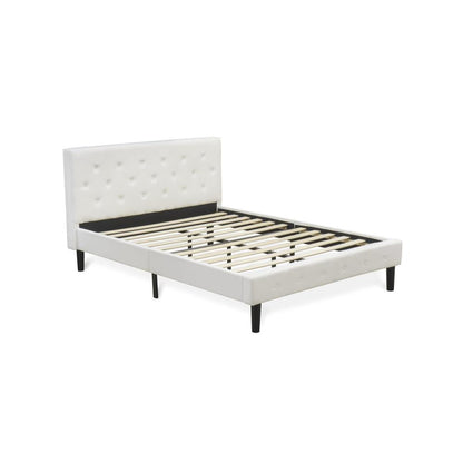 NL19Q-1BF14 2 Piece Bedroom Set - 1 Queen Bed White Velvet Fabric Headboard and 1 Modern Nightstand - Urban Gray Finish Nightstand