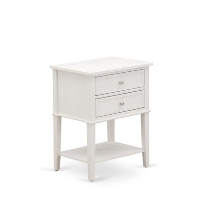 FN08Q-2VL0C 3-Piece Platform Bedroom Set with 1 Queen Size Bed Frame and 2 Small End Tables - Mist Beige Linen Fabric