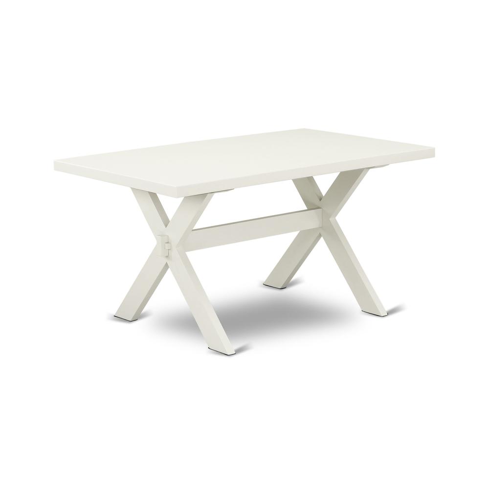 East West Furniture X026aB202-7 - 7-Piece Dinette Set - 6 Parson Chairs and a Rectangular Dinette Table Hardwood Structure