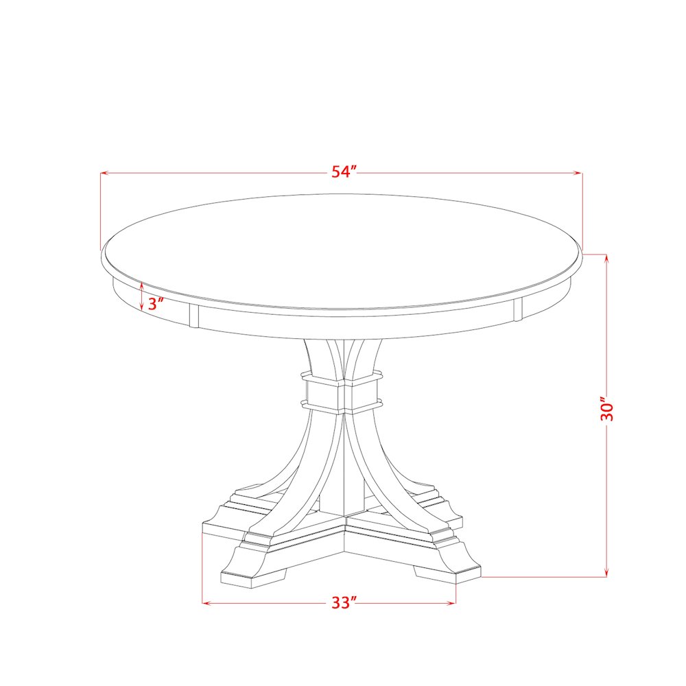 7-Pc Kitchen Table Set Of A Pedestal Kitchen Table, 6 Light Tan Fabric Chairs