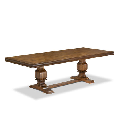 9 Pieces Dining Table Set a Rectangle Table and 8 Dining Chairs, Antique Walnut