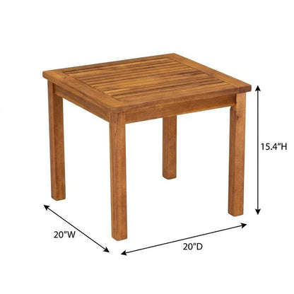 3-Piece Outdoor Coffee Table Set Oil Finish Durable Wood