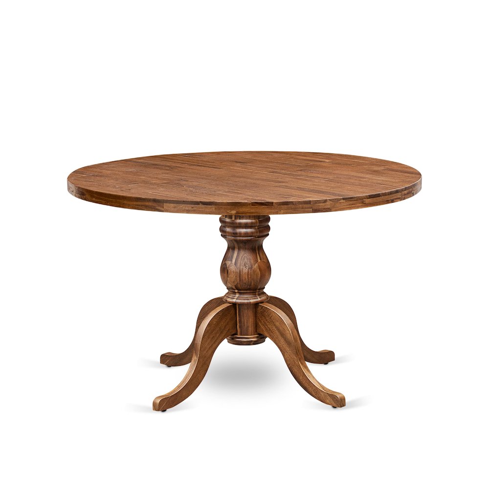7 Piece Kitchen Table Set Contains 48" Round Table In Light Tan Color