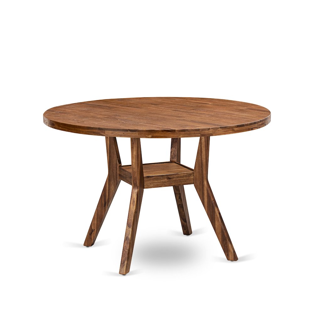 7 Piece Dining Set For 6 Contains 48" Round Table In Light Tan Color