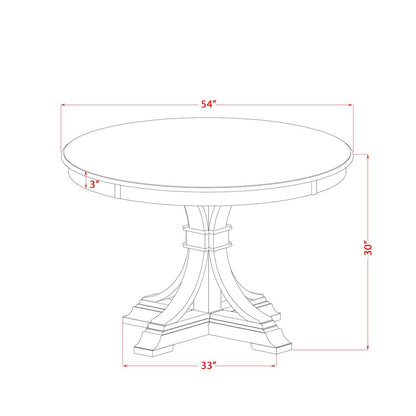 5 Piece Kitchen Table Set Contains 54" Round Table In Light Tan Color