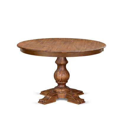 7 Piece Dining Set For 6 Includes 48" Round Table In Light Tan Color