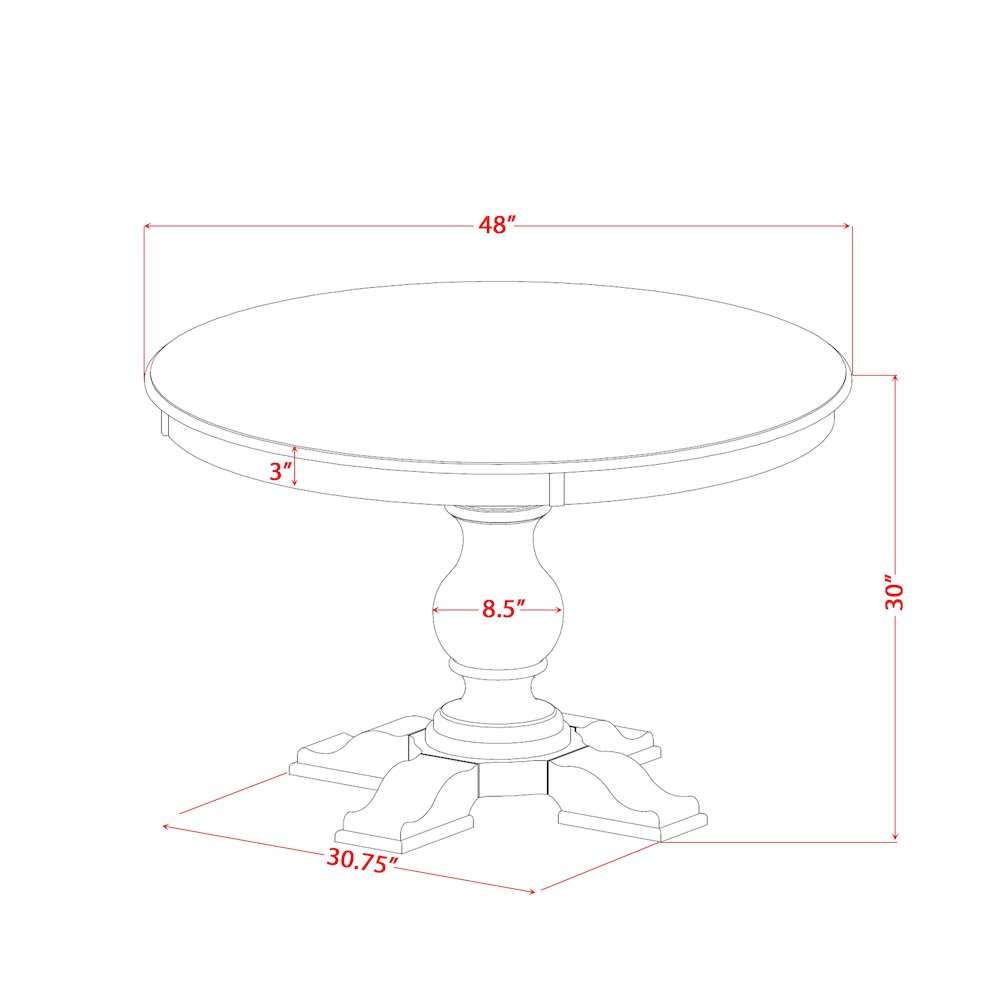 7 Piece Dining Set For 6 Includes 48" Round Table In Light Tan Color