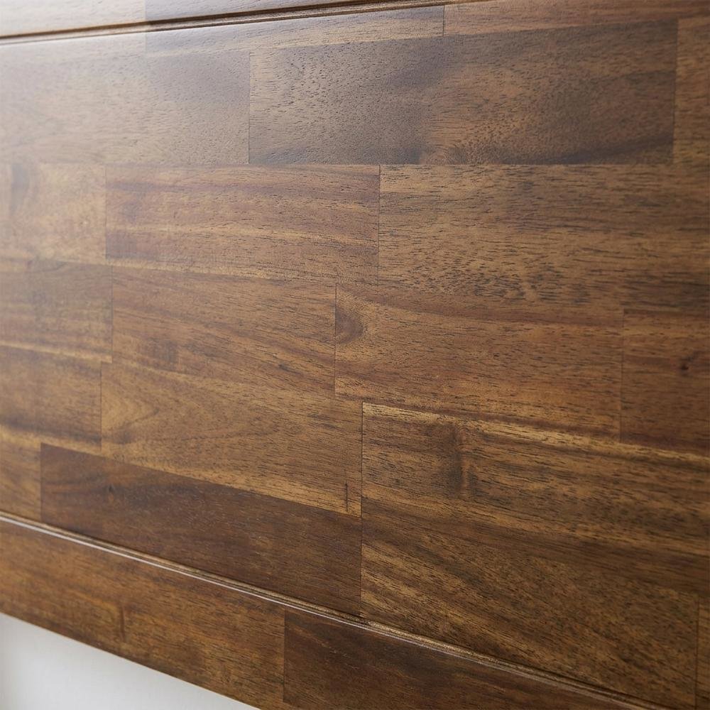 Solid Wood Platform Bed with Headboard, Traditional King Size