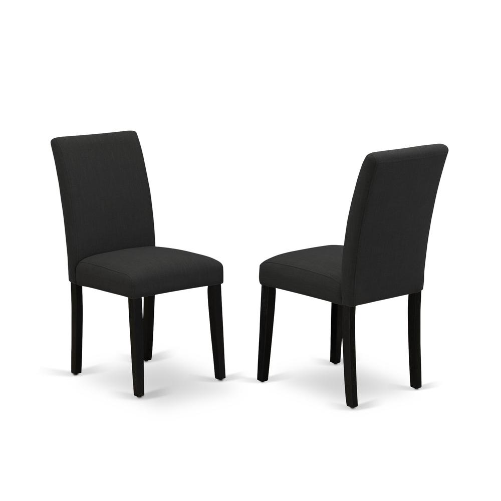 East West Furniture 7-Piece Dining Set Includes 6 Kitchen Chairs with Upholstered Seat and High Back and a Rectangular Kitchen Table - Black Finish