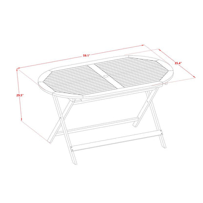 Wooden Patio Set Natural Oil, DIBS7CANA