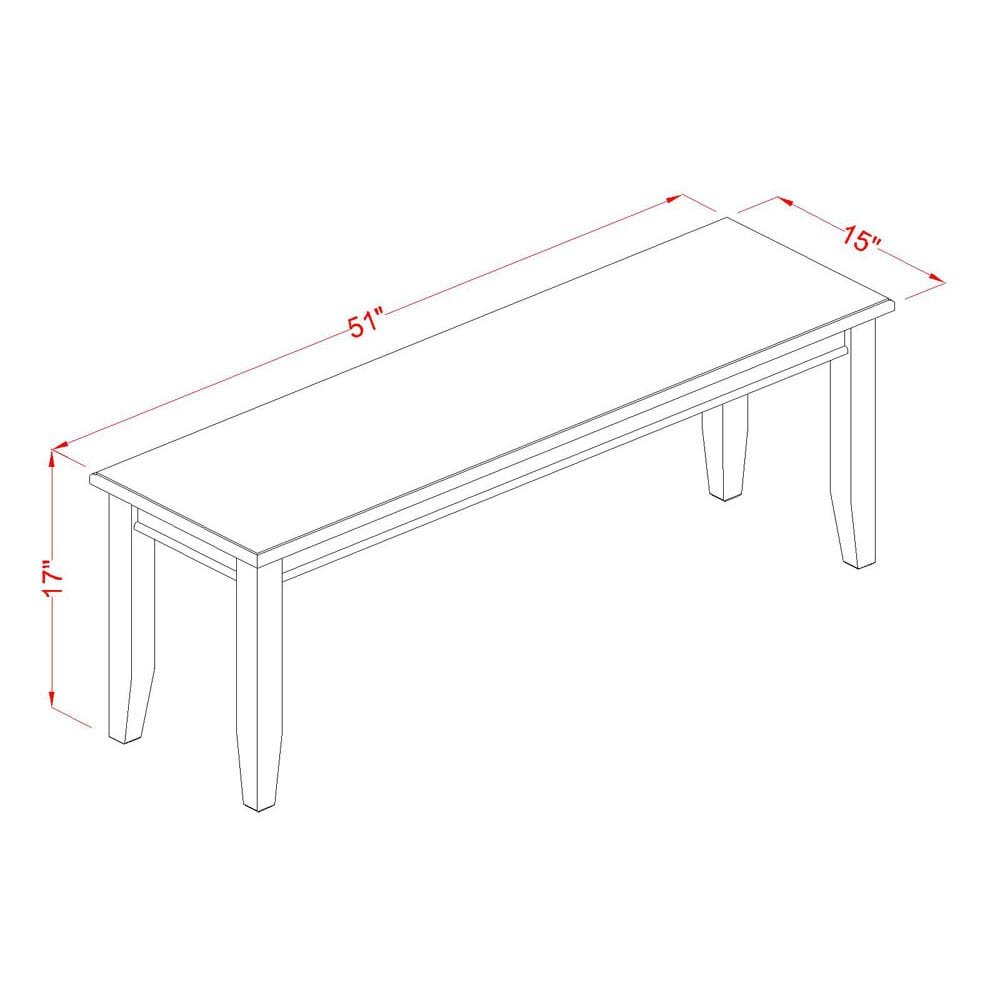 Dudley  Dining  Bench  with  Wood  Seat  in  Mahogany  Finish