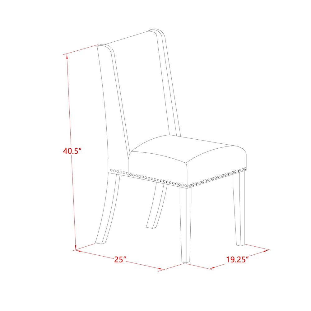 East West Furniture V627FL121-7 7-Piece Amazing kitchen table set a Superb Linen White Dining Room Table Top and 6 Beautiful Linen Fabric Dining Room Chairs with Nail Heads and Stylish Chair Back, Wir