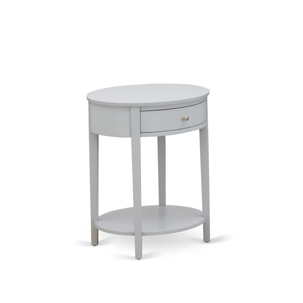 HI-14-ET Mid Century Nightstand with 1 Mid Century Modern Drawer, Stable and Sturdy Constructed - Urban Gray Finish