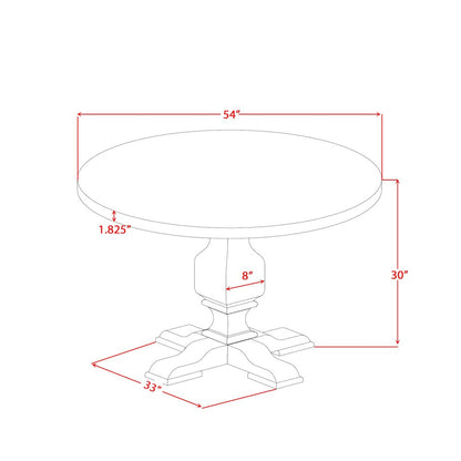 5-Pc Dining Set Include A Round Dining Table And 4 Willow Green Parson Chairs