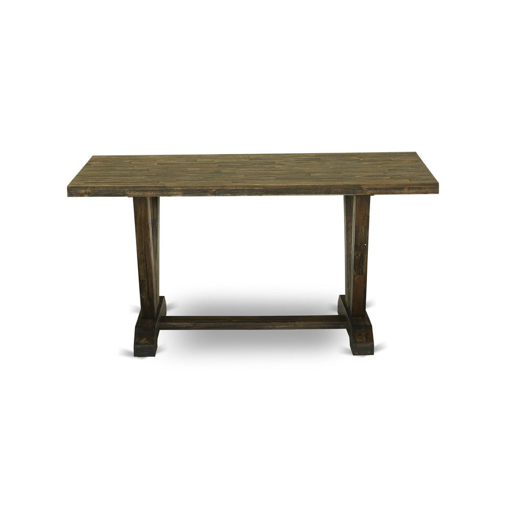 V776MZ748-7 - 7-Pc Dinette Room Set - 6 dining room chairs and 1 Dining Table (Distressed Jacobean Finish)