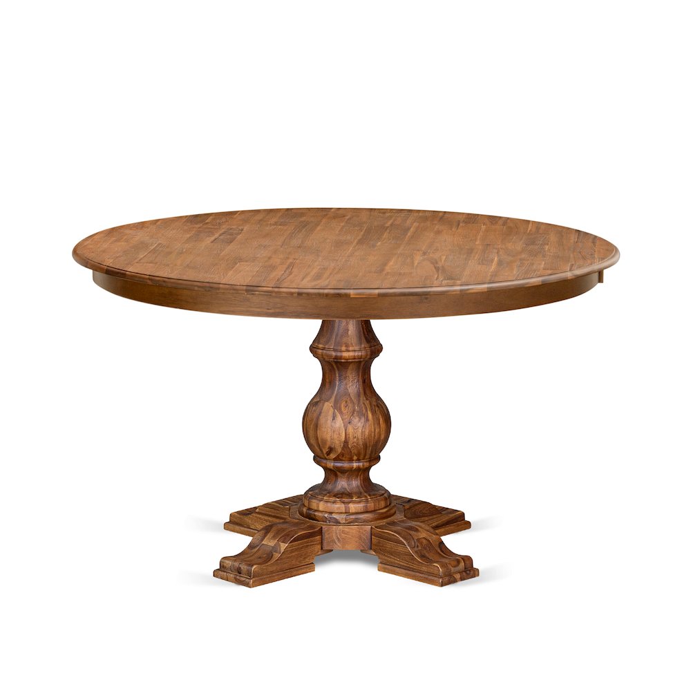 5 Piece Dining Table Set For 4 Contains 54" Round Table In Black Color