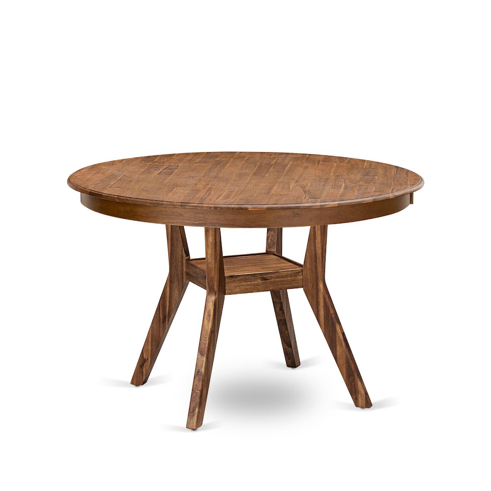 5 Piece Dining Set For 4 Consists Of 48" Round Table In Black Color