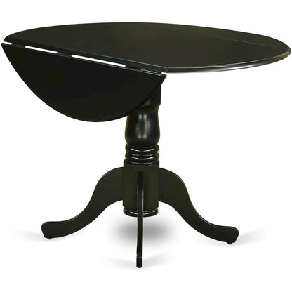Black Round Dining Table Set for 4 – Kitchen Table Chairs Set of 4 Wood