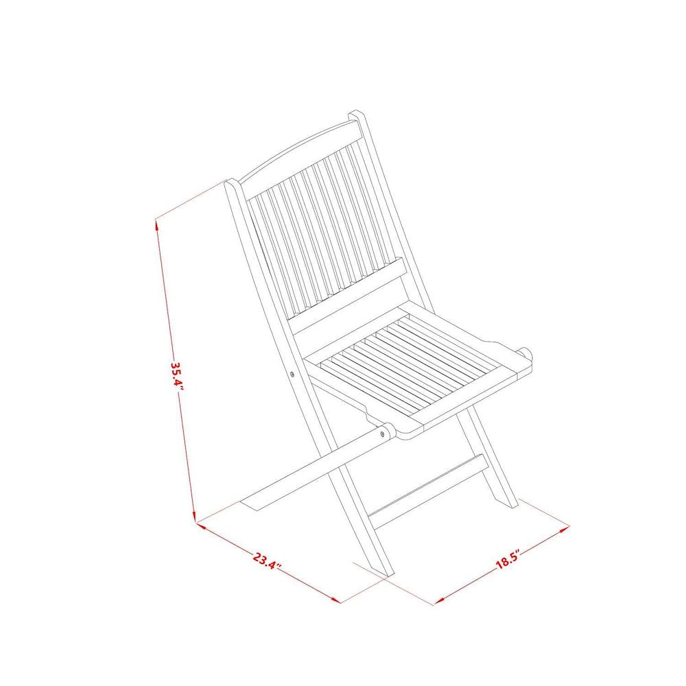 MNCM3CWNA 3-Piece Outdoor Bistro Table Set Contains a Foldable Patio Table and 2 Outdoor Camping Chairs - Natural Oil Finish