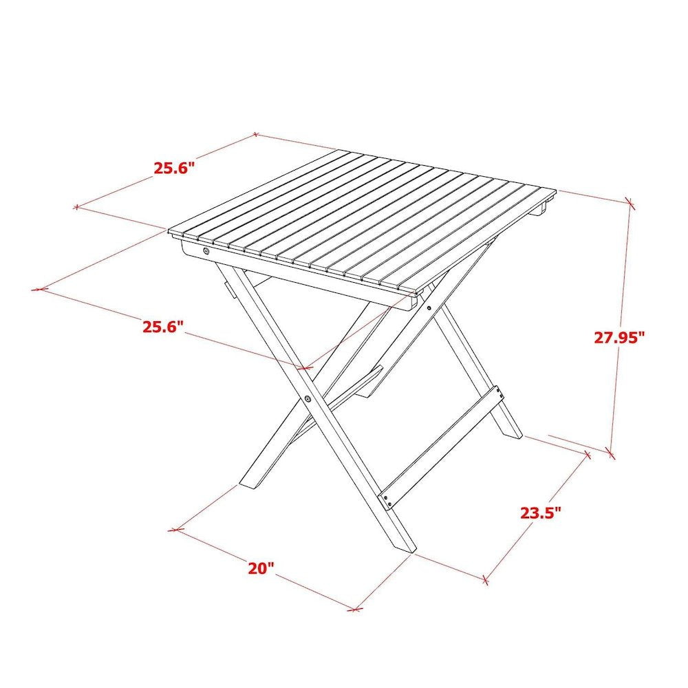 SECM3CANA 3-Piece Outdoor Dining Table Set Includes a Wooden Patio Table and 2 Outdoor Patio Chairs - Natural Oil Finish