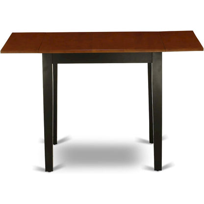 Solid Wood 5 Piece Dining Table Set in Black & Cherry for 4 People