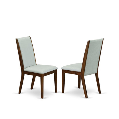 7-Pc Dining Room Set Of A Pedestal Kitchen Table, 6 Grey Fabric Dinner Chairs