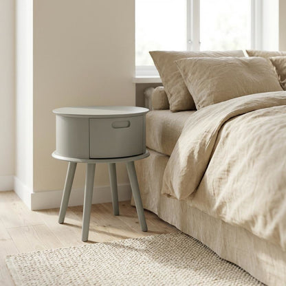Urban Gray Nightstand with Modern Design and Simple Storage