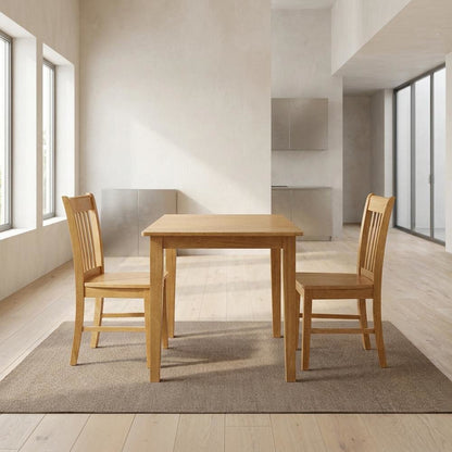 Wood Drop-Leaf Dining Table & Chairs 3-Piece Dining Set, Oak