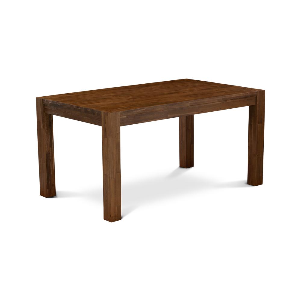East West Furniture CNFL5-N8-04 5-Pc Dining Table Set- 4 Parson Dining Room Chairs with Clay Linen Fabric Seat and Stylish Chair Back - Rectangular Table Top & Wooden 4 legs - Antique Walnut Finish