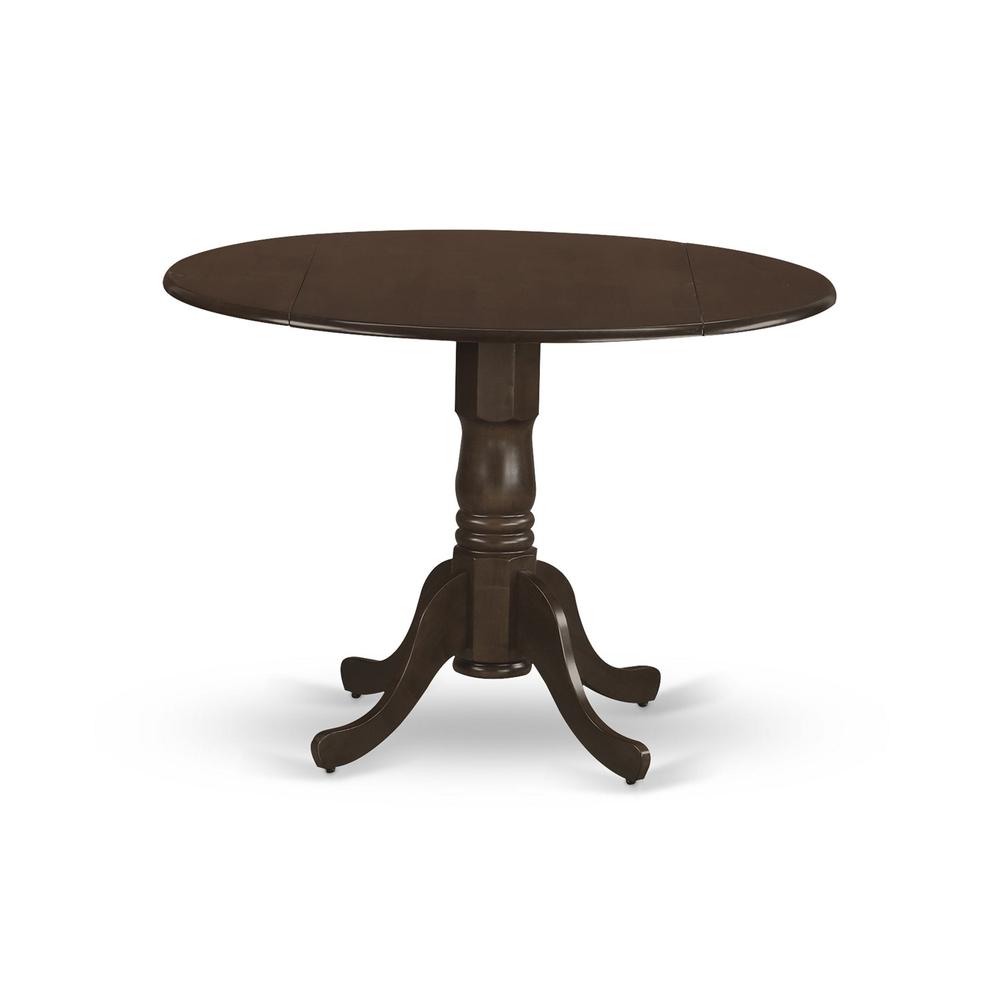5  Pc  with  2  drop  leaves  and  4  Wood  Kitchen  Chairs  in  Espresso  .