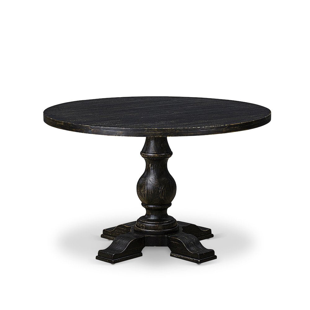 7 Piece Dinette Set Contains 48" Round Table In Willow Green Color