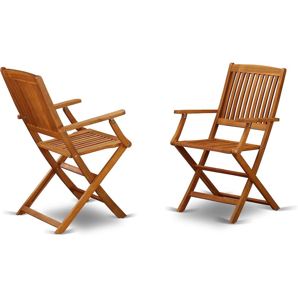 Wooden Patio Set - Dining Table and 4 Outdoor Chairs, Solid Wood Design