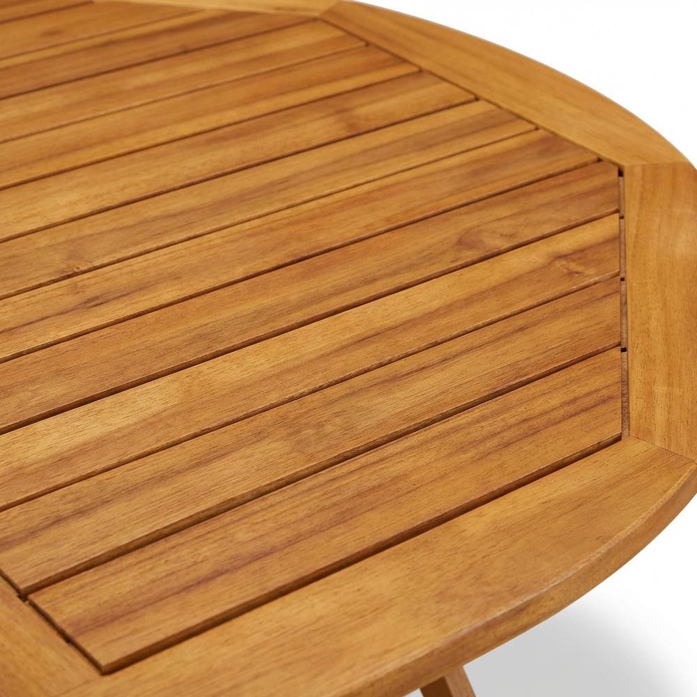 Wooden 5-Piece Outdoor Dining Set with 4 Slatted Back Chairs and Coffee Table