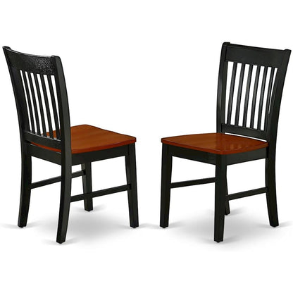 Solid Wood 5 Piece Dining Table Set in Black & Cherry for 4 People