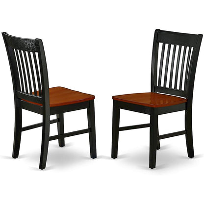 Solid Wood 5 Piece Dining Table Set in Black & Cherry for 4 People