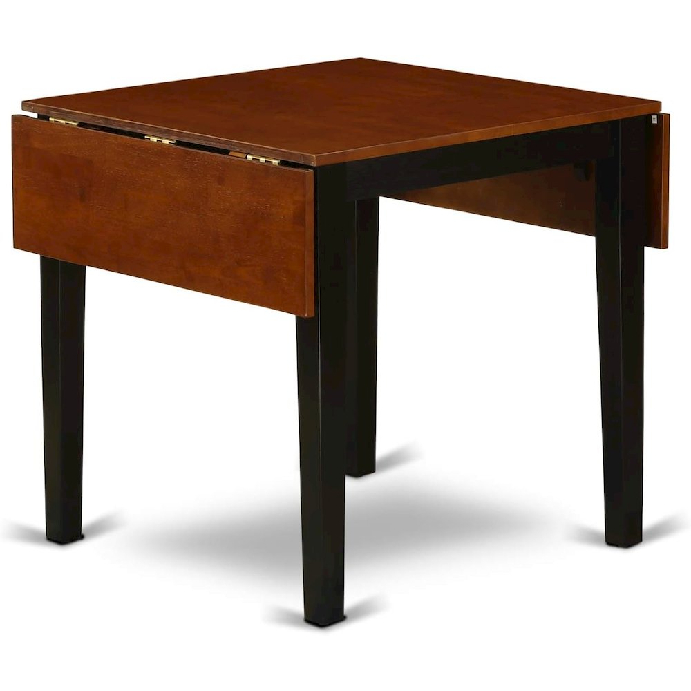 Solid Wood 5 Piece Dining Table Set in Black & Cherry for 4 People