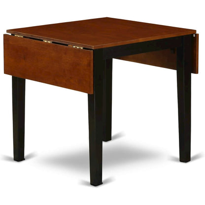 Solid Wood 5 Piece Dining Table Set in Black & Cherry for 4 People