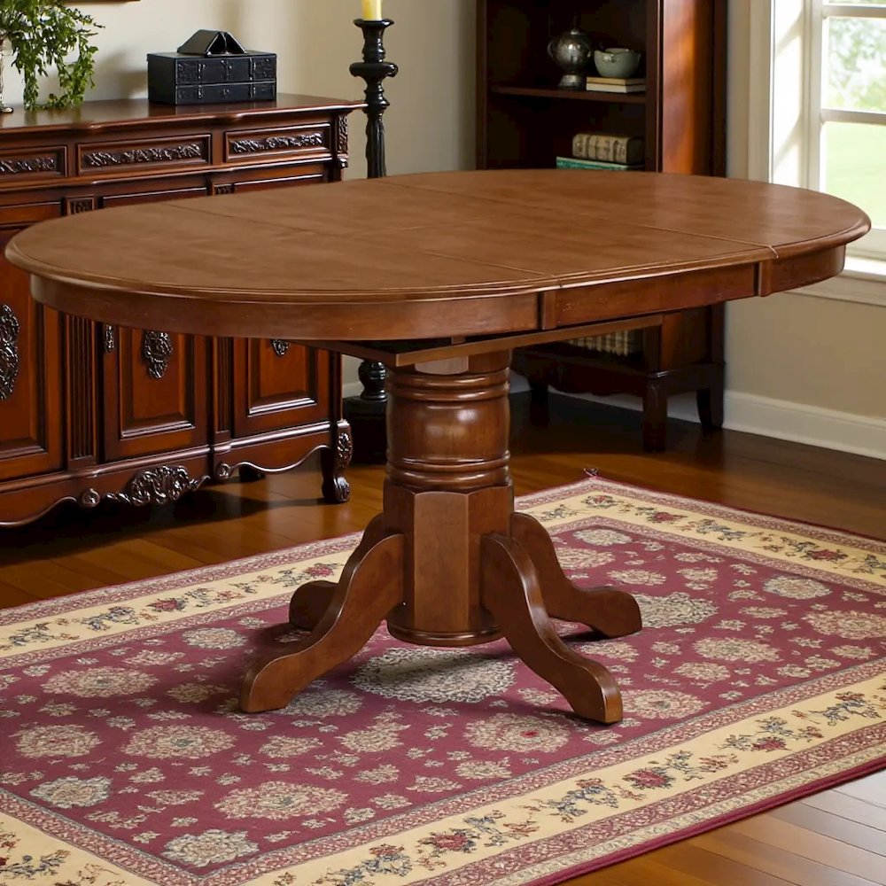 Elegant Oval Dining Table – Expandable Round Dining Table for 6