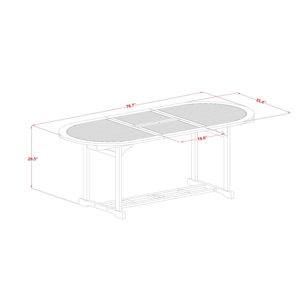 Wooden Patio Set Natural Oil, BSCM9CWNA