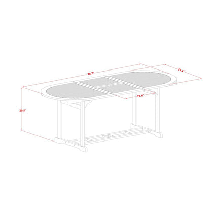 Wooden Patio Set Natural Oil, BSCM9CWNA
