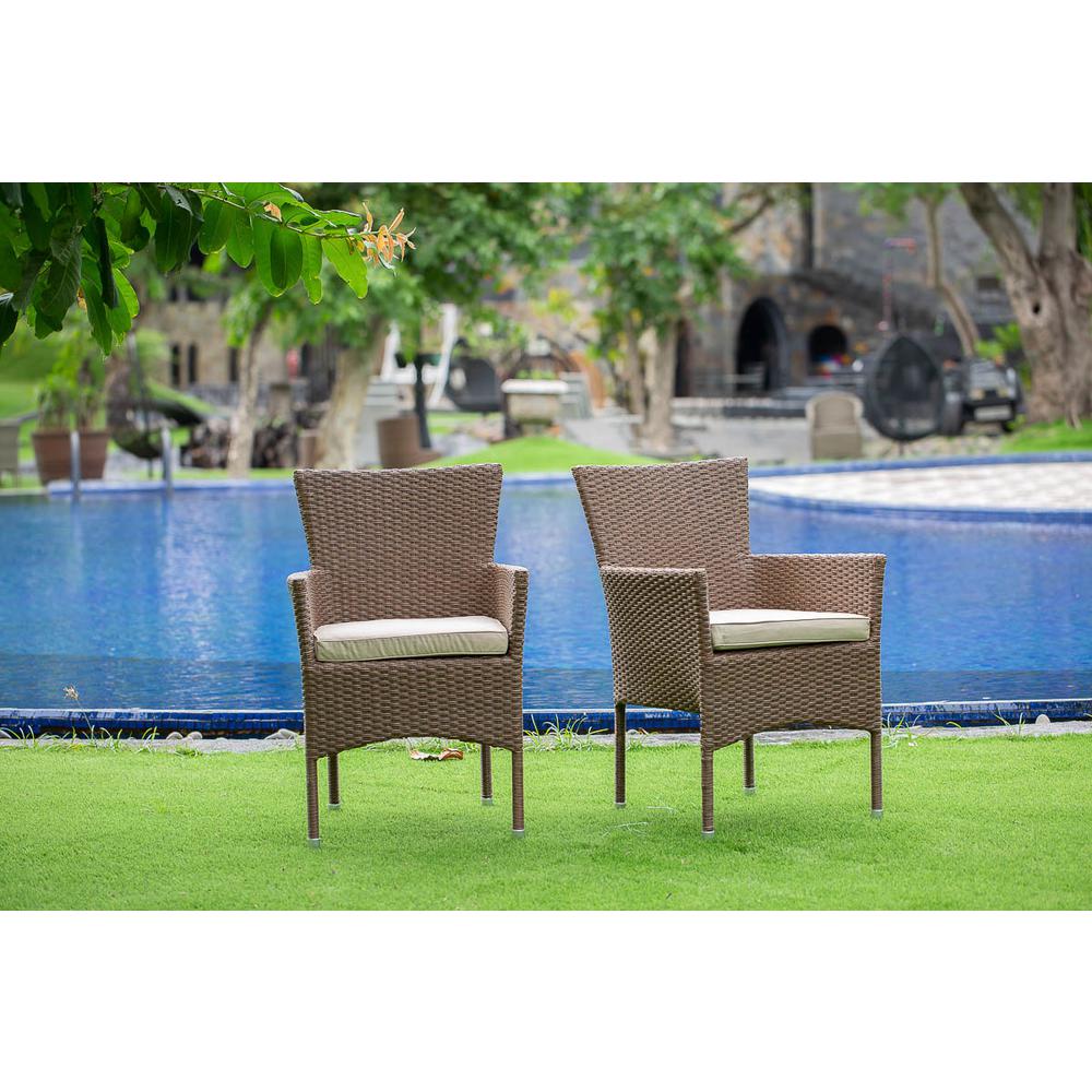 Wicker Patio Chair Brown, BKLC102A