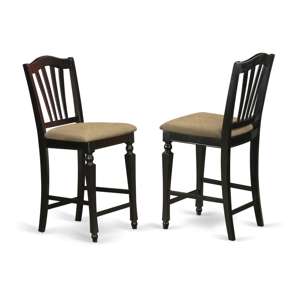 PBCH3-BLK-C 3 Pc pub Table set - high top Table and 2 Kitchen Chairs.