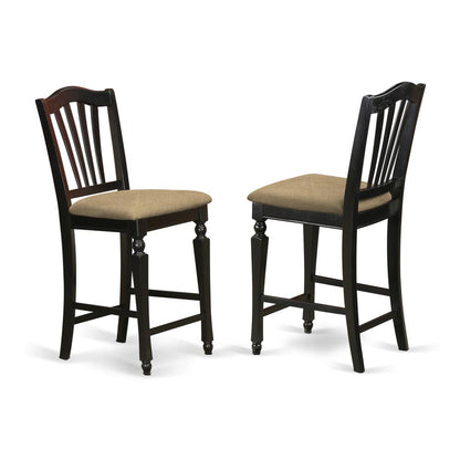 PBCH3-BLK-C 3 Pc pub Table set - high top Table and 2 Kitchen Chairs.