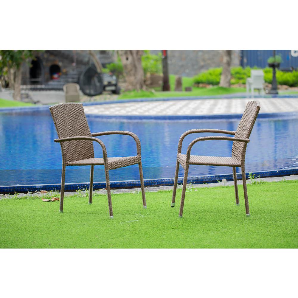 Wicker Patio Chair Brown, JULC102A