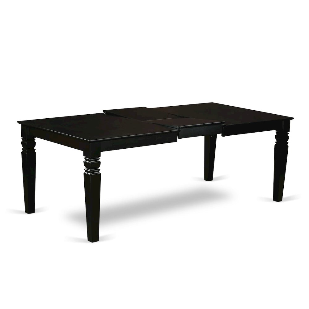 LGPF7-BLK-C 7 Pc Kitchen table set with a Dining Table and 6 Linen Kitchen Chairs in Black