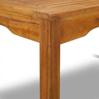 Wooden Patio Set with Oil Finish, Dining Table and 6 Outdoor Side Chairs