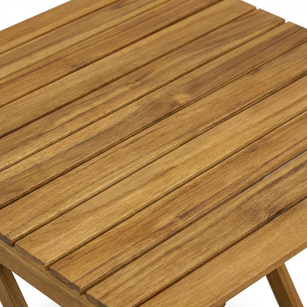 Oil-Finish 3-Piece Outdoor Bistro and 2 Chairs Set with Wood Finish